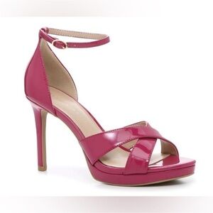 KELLY & KELLY PINK PATENT LEATHER STRAPPY HEELS